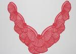 Vintage Scalloped Edge Lace / Applique Embroidered Mesh Lace Trim For V Neckline