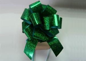 China Holographic Green Fushia Pom Pom bow 4&quot; dia 250mm width for gift promotion factory