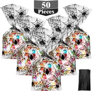 China Spider web candy bag Resealable Cellophane Bags Self Adhesive Treat Snacks Cookie Cello Bag factory