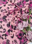 Oeko Tex 100 Approved Leafy Printed Lace Fabric Complete Nylon Mesh Lining