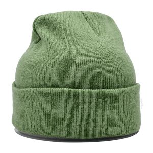 Embroidery Pattern 58CM Knit Beanie Hats With Custom Logo