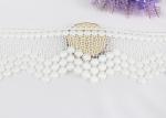 Water Soluble Floral White Guipure Lace Trim , 7.5cm Width Flat Vintage Lace
