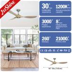 ETL 3 Solid Wood Blades Ceiling Ventilation Fan With Remote Control