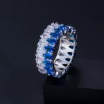 Hot Sale Rainbow CZ Ring For Women Fashion Engagement Wedding Ring Top Quality
