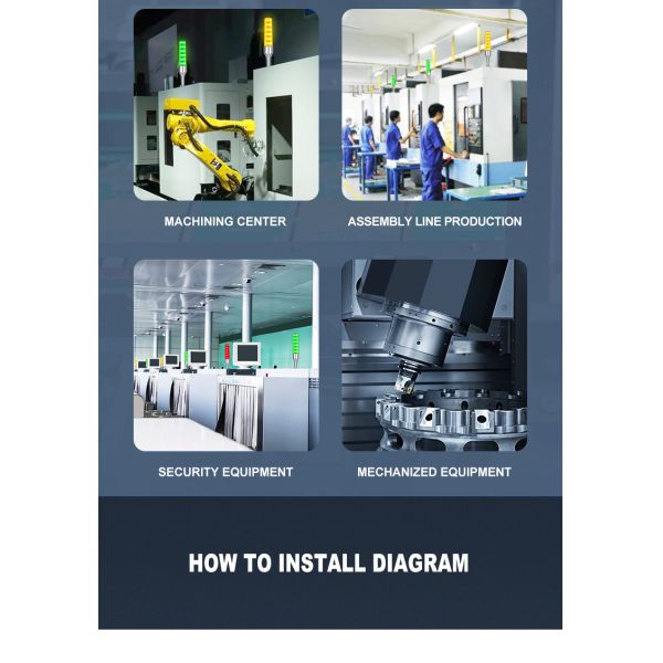 Hidden Detachable Base LED Tower Lamp Flashing Warning Tower Light With Alarm Buzzer