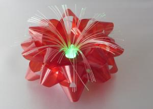 China Iridescent film Optical Fiber LED Ribbon Bow , 3.75&quot; Lighting LED Gift Bow factory
