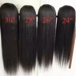 13x4 Transparent Lace Front Wig Bone Straight Human Hair Wig PrePlucked