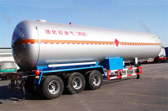 10 Wheelers LPG LNG Fuel Transfer Trailer 3*13 Ton FUWA Axles Carbon Steel Tank