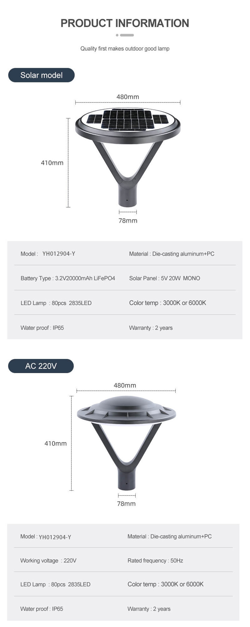 Hot Sell Decorative Gate Pillar Light Power Item Lighting Outdoor LED Solar Garden Light