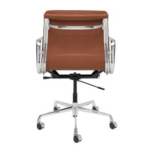 China Classic Style Brown Executive Office Chair , Mid Back Brown Leather Rolling Chair factory