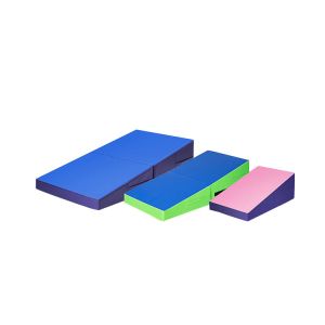 China Folding Gym Mat Zipper Seal Tumbling Exercise 34&quot;X24&quot;X14&quot; Foldable Incline Gym Mats factory