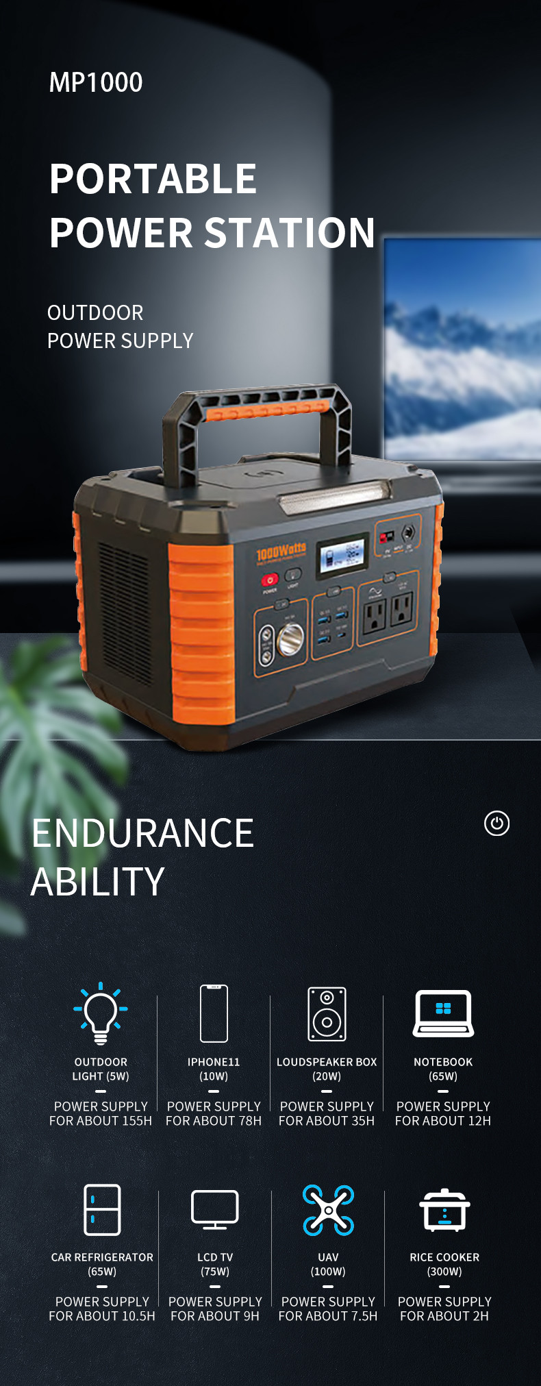 2000W Portable Panel Solar Generator Station Rechargeable Battery Backup Power
