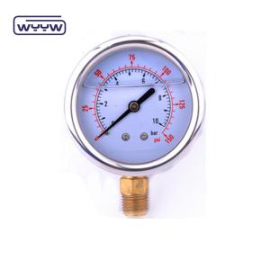 China EN837-1 Glycerine 63mm 1psi 0- 600 Psi Npt 1/4 Oil Filled Pressure Gauge factory