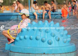 China Spray Aqua Park Equipment Hedgehog Shaped Water Playground With Raining factory