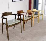 North European PU Leather Pads Solid Wood Dining Chair for Restaurant NO Folded