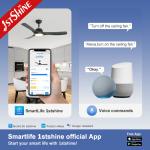 110-240v/50-60Hz ABS Black Blades Ceiling Fan with Remote Control and Dimmable