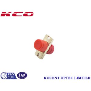Red Fiber Optic Adapter FC Metallic , Oblong With Flange Simplex