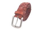 Men's Casual Real Braided Leather Belt Antique Silver Pin Buckle 35mm