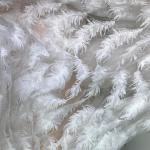 White Stretch Embroidered Mesh Lace Fabric By The Yard For Wedding Dress /