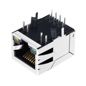 HR913129C Single Port RJ45 Connector with Integrated Magnetics