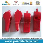 High Quality Promotional Plastic Whistle with Red Round Neck Strap for Alerting