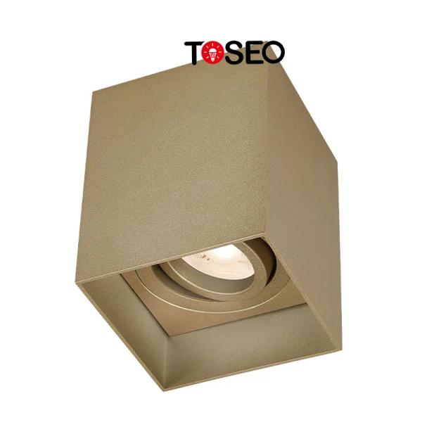 Aluminum Adjustable Surface Mounted LED Downlight Square Modern Black GU10 Anti