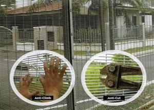 China Green PVC Coated 358 Security Fencing Anti Climb Rectangle Hole For Villa Building factory