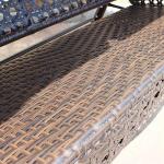 Outdoor Garden Patio Metal Frame Pe Rattan Double 3 Seat Hammock Swing with