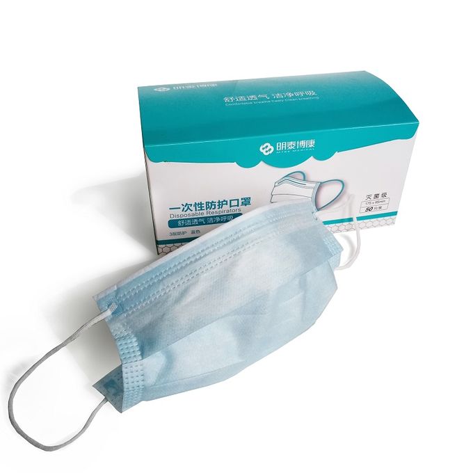 Antibacterial Disposable Non Woven Face Mask With Elastic Ear Loop Lint Free