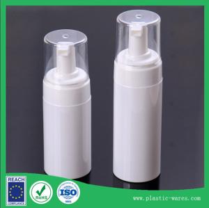 China 120ml 150ml foam cosmetics dispensing bottles with pump in white color factory