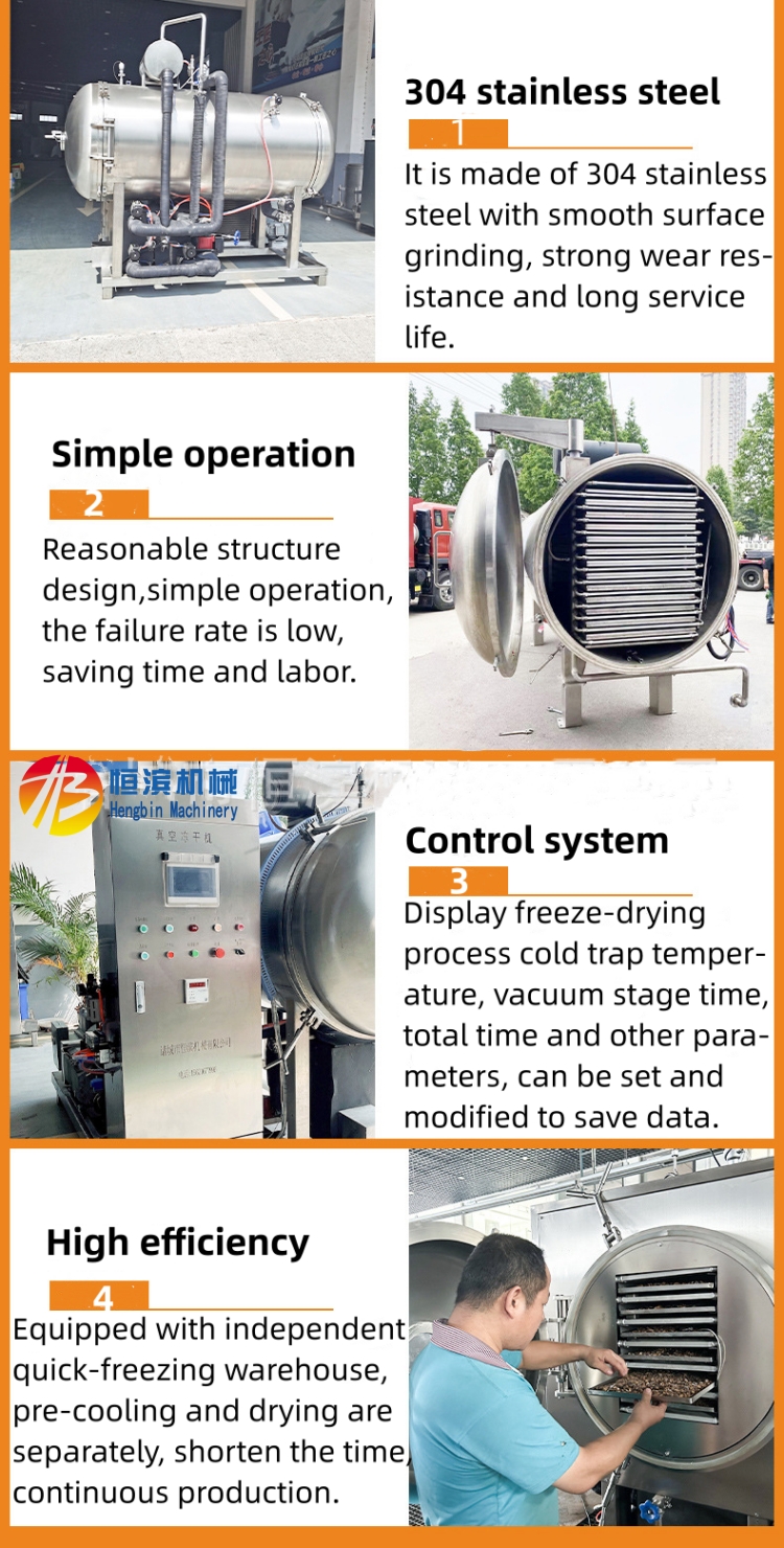 Cold Trap Temperature -50 C -80 C Freeze Dry Candy Machine for Manufacturing Plant