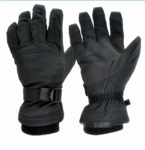China winter gloves outdoor gloves ski gloves mountain gloves black color adults size nylon fabric factory