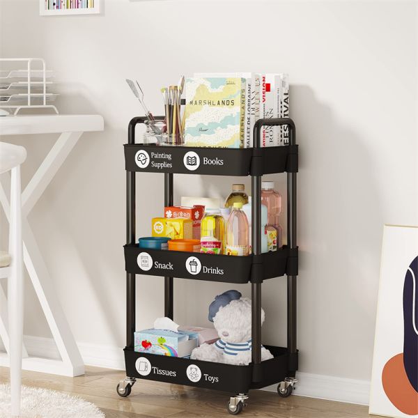 Three-layer Kitchen Rotating Shelving for Multifunctional Vegetable and Fruit Storage