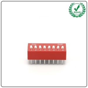 Black 24VDC 8 Position Slide DIP Switch 25mA SPST Circuit