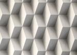 Gray Colro 3D Home Wallpaper Removable , 3D Effect Geometric Modern Wallpaper