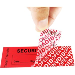 China Transfer Tamper Evident Security Warranty Void Stickers/Labels/Seals (Red, 1 X 3.35 Inches, Serial Numbers) factory