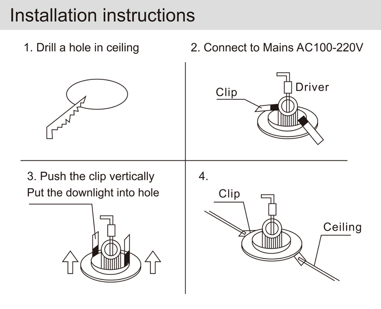 3w LED down light factory direct