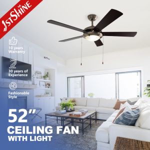 China Classic 52 Ceiling Fan with LED Light & Pull Chain Control on sale
