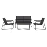 Metal Furniture Patio Set for Backyard Garden AJUNION 4 Seater Conversation
