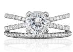 0.1ct RD3.0MM Promise Engagement And Wedding Ring Set 3.21g Weight