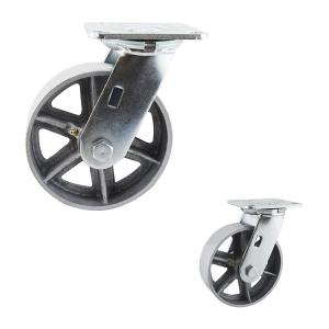 China ISO9001 Flat Tread Swivel Plate 6 Inch Swivel Castor Wheels For Dolly factory
