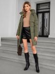 Classic Four Pocket Mid-Length Thickened Down Jacket, machine washable, woman