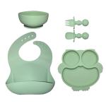 MHC Baby Silicone Feeding Plates 6 Pcs Sets Nontoxic Baby Tableware Food Tray