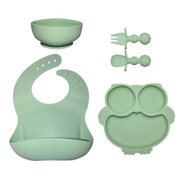 MHC Baby Silicone Feeding Plates 6 Pcs Sets Nontoxic Baby Tableware Food Tray