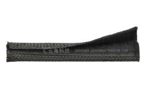China Black Self Closing Velcro Braided Cable Wrap , Flexible Velcro Wire Cover factory
