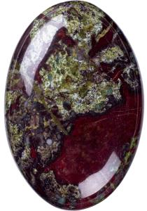 China Natural Dragon Bloodstone Oval Shaped Craft Stone Dragon Bloodstone Palm Gemstone for Home Decoration factory