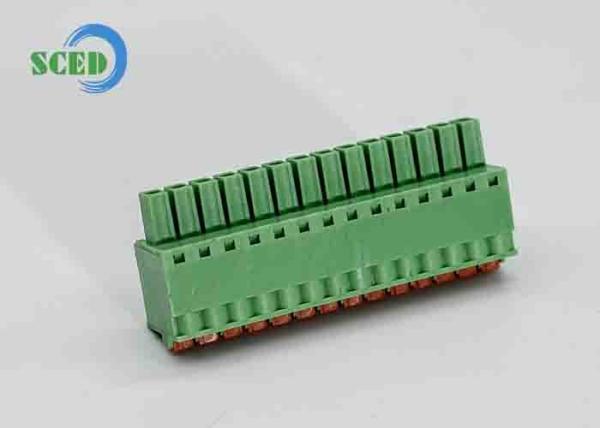 3.50mm Green Female Plug In Industrial Terminal Blocks Connectors 8A 300V 16
