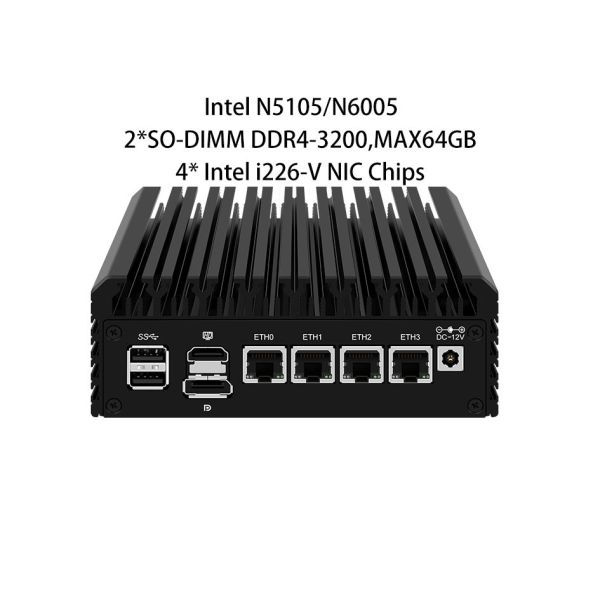 Zynshield Desktop Firewall Intel N5105 Pfsense Ubuntu Linux 5*2.5g Rj45 Ethernet
