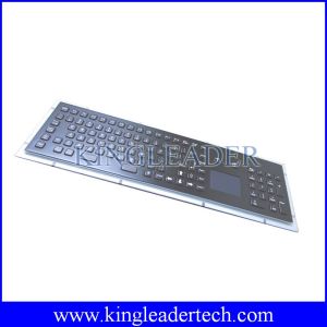 Dust-proof 103 Keys Black Metal Kiosk Keyboard With Touchpad And Number Keypad
