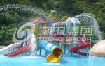 Wonderful Theme Water Park Equipment Fiberglass Kids Water House With Slides